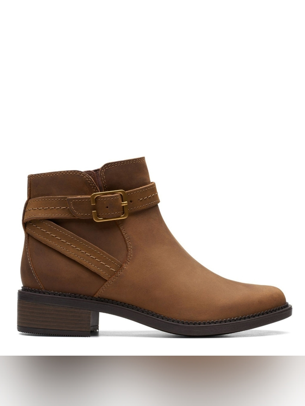 EUC Clarks Collection 8 Medium Brown Women's Maye Strap Bootie